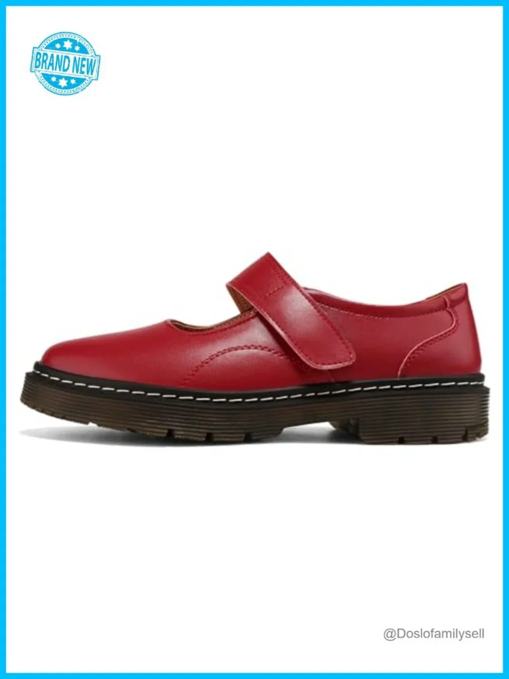 Genuine Leather Mary Jane Flats Memory Foam Arch Support Hook Loop